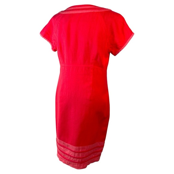 Boden Poppy Red Carousel Linen Dress Size 8P - Picture 4 of 9
